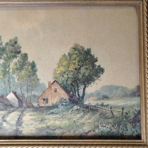 Vintage Framed Print of Pearl Hawkins Early California 1940s Painting - Picture 5 of 7